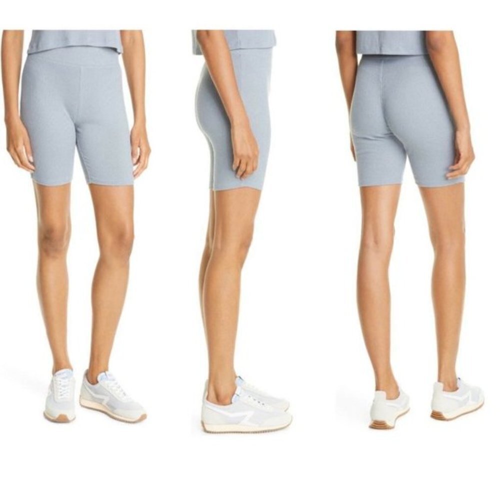 New Rag & Bone Knit Rib High Waist Biker Tights Short Small Women Gray